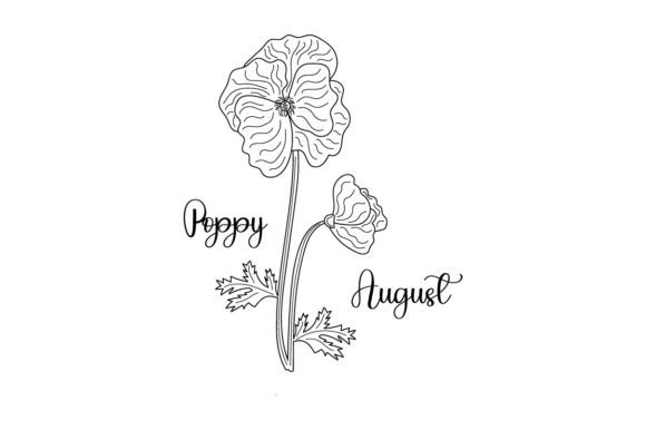 August Poppy Embroidery Design