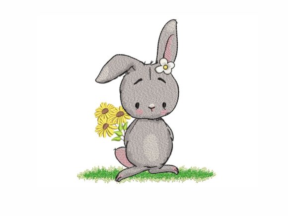 Bunny with Sunflowers