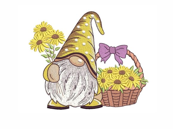 Gnome with a Basket of Flowers
