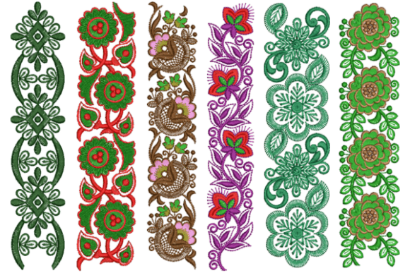 Intricate Flowers Borders Set