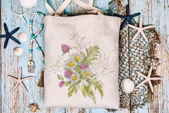 Red Clover with Chamomile Cross Stitch