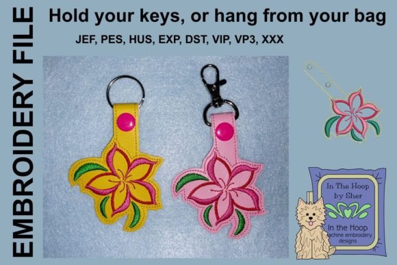 Swirly Flower Key Fob